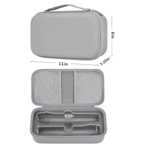 Wireless Microphone Case Compatible with JBL Wireless Two Microphone System, Handheld Dual Mic Travel Bag for Singing or Karaoke for Receivers, Adapters, AA Batteries - 3