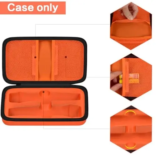 Wireless Microphone Case Compatible with JBL Wireless Two Microphone System, Handheld Dual Mic Travel Bag for Singing or Karaoke for Receivers, Adapters, AA Batteries - 4