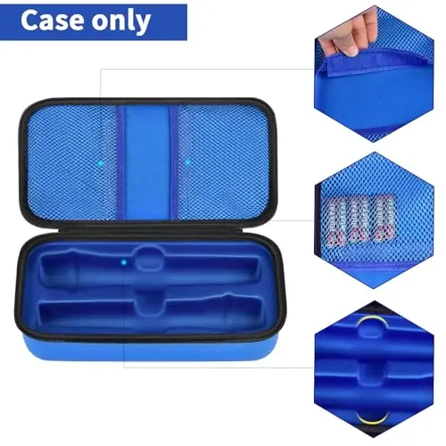 Againmore Wireless Microphone Case Compatible with JBL Wireless Two Microphone System, Handheld Dual Mic Travel Bag for Singing or Karaoke for Receivers, Adapters, AA Batteries - 5