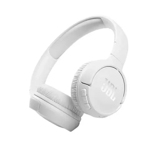 JBL Tune 510BT - Bluetooth headphones with up to 40 hours battery, microphone for call, foldable and comfortable, Android and iOs compatible (White) - 1
