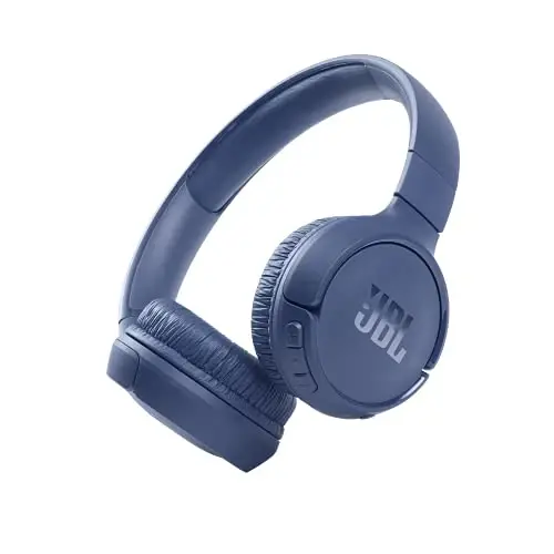 JBL Tune 510BT - Bluetooth headphones with up to 40 hours battery, microphone for call, foldable and comfortable, Android and iOs compatible (Blue) 