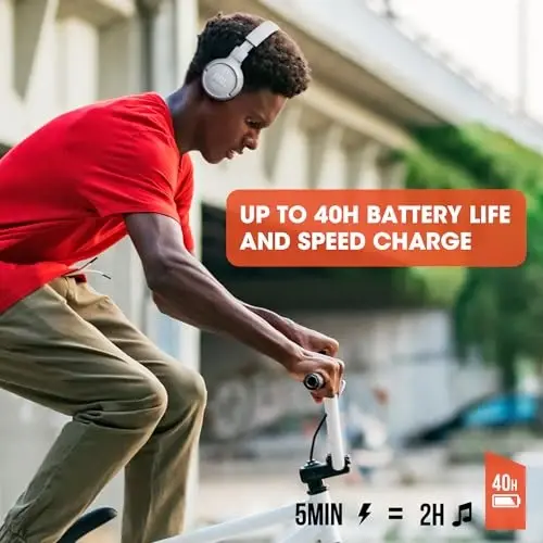 JBL Tune 510BT - Bluetooth headphones with up to 40 hours battery, microphone for call, foldable and comfortable, Android and iOs compatible (Blue) - 4