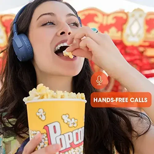 JBL Tune 510BT - 40 soatgacha batareya quvvatiga ega Bluetooth-naushniklar, qo'ng'iroq uchun mikrofon, buklanadigan va qulay, Android va iOs bilan mos (ko'k) - 5