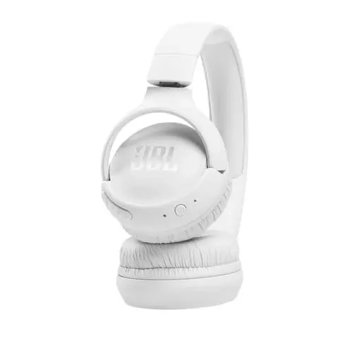 JBL Tune 510BT - 40 soatgacha batareya quvvatiga ega Bluetooth-naushniklar, qo'ng'iroq uchun mikrofon, buklanadigan va qulay, Android va iOs bilan mos (Oq) - 3