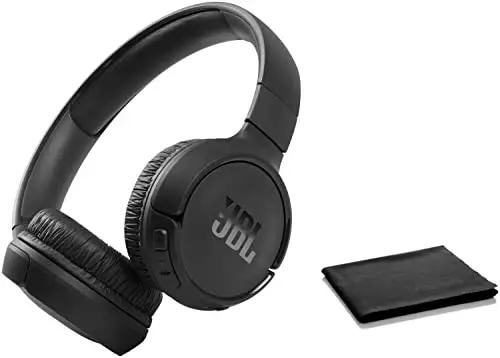 JBL Tune 510BT: Wireless Bluetooth On-Ear Headphones with Purebass Sound - with Cleaning Cloth - Black - Modazone