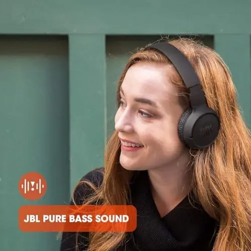 JBL Tune 510BT Wireless On-Ear Headphones Pure Bass Sound, Bluetooth 5.0, 40H Battery, Multi-Point Connectivity, Hands-Free Calls, Lightweight & Foldable Design, Includes Cleaning Cloth - JBL (1)