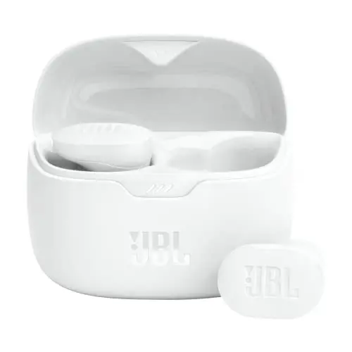 JBL Tune Buds - Haqiqi simsiz shovqinni bekor qilish quloqchinlari, JBL Pure Bass Sound, Bluetooth 5.3, aniq va ravshan qo'ng'iroqlar uchun 4 mikrofonli texnologiya, 48 soatgacha batareya quvvati, suv va changdan himoyalangan (oq) 