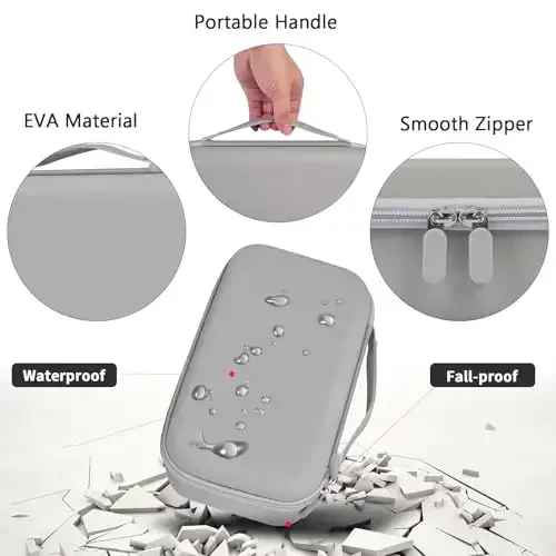 JBL Wireless Two mikrofon tizimi bilan mos keladigan simsiz mikrofon qutisi, qabul qiluvchilar, adapterlar, AA batareyalari uchun qo'lda ishlatiladigan qo'sh mikrofonli sayohat sumkasi. - 4