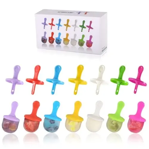 JBYAMUS Popsicle Sticks For Molds, Ice Pop Molds's Sticks (7 Colors) 