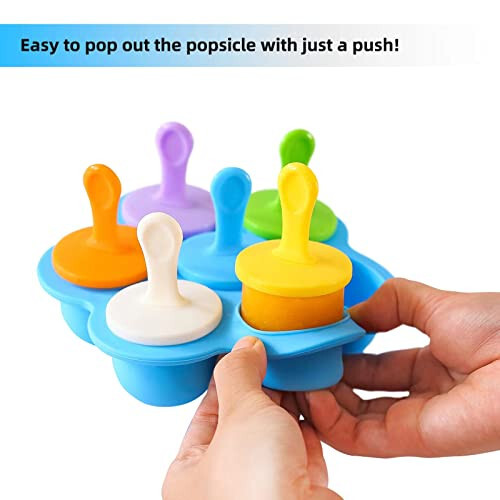 JBYAMUS Silicone Popsicle Molds, Ice Pop Molds, Storage Container for Homemade Food, Kids Ice Cream DIY Pop Molds - BPA Free (Blue) - 4