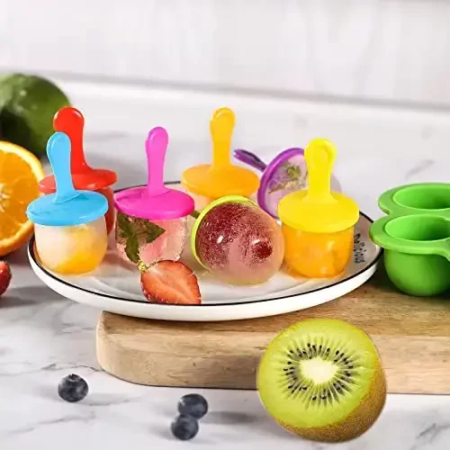 JBYAMUS Silicone Popsicle Molds, Ice Pop Molds, Storage Container for Homemade Food, Kids Ice Cream DIY Pop Molds - BPA Free (Green) - 4