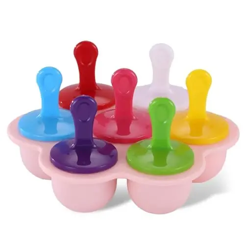 JBYAMUS Silicone Popsicle Molds, Ice Pop Molds, Storage Container for Homemade Food, Kids Ice Cream DIY Pop Molds - BPA Free (Pink) - JBYAMUS (1)