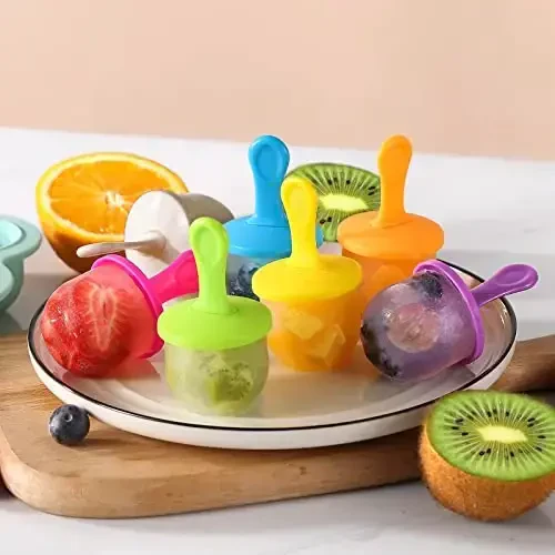 JBYAMUS Silicone Popsicle Molds, Ice Pop Molds, Storage Container for Homemade Food, Kids Ice Cream DIY Pop Molds - BPA Free (R-Green) - 5