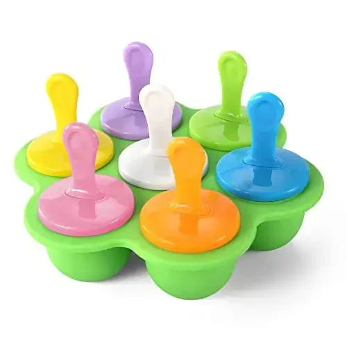 JBYAMUS Silicone Popsicle Molds, Ice Pop Molds, Storage Container for Homemade Food, Kids Ice Cream DIY Pop Molds - BPA Free (Green) - JBYAMUS (1)