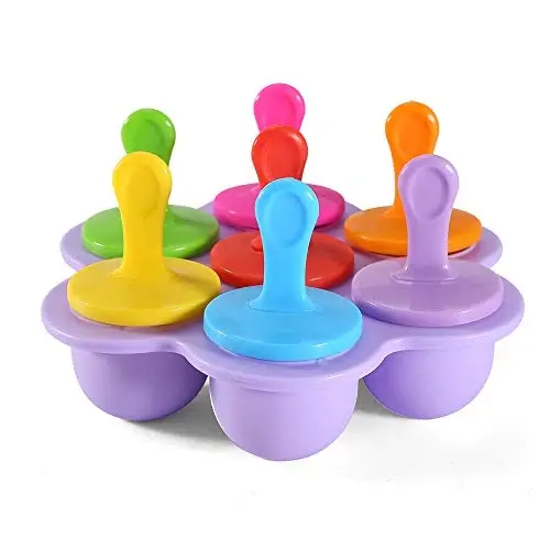 JBYAMUS Silicone Popsicle Molds, Ice Pop Molds, Storage Container for Homemade Food, Kids Ice Cream DIY Pop Molds - BPA Free (Purple) - JBYAMUS (1)