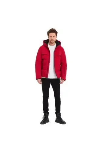 Jcodarwın Su Soğuk Geçirmez Jacket Erkek Puffer Sn Kırmızı Mont-Kırmızı - 4