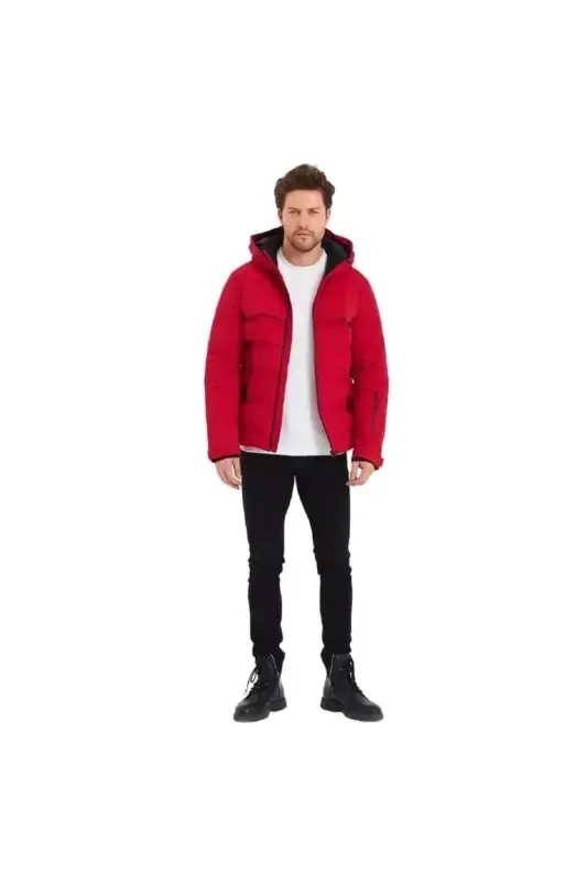 Jcodarwın Su Soğuk Geçirmez Jacket Erkek Puffer Sn Kırmızı Mont-Kırmızı - 4