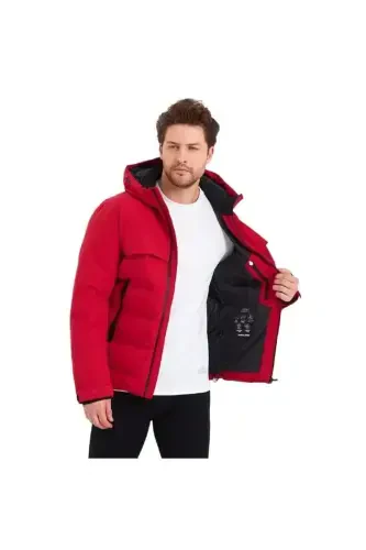 Jcodarwın Su Soğuk Geçirmez Jacket Erkek Puffer Sn Kırmızı Mont-Kırmızı - 5