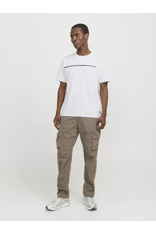 Jcofusıon Full Brandıng Tee Ss Crew Noos Beyaz Erkek T-Shirt 12273120-Fusion - 3