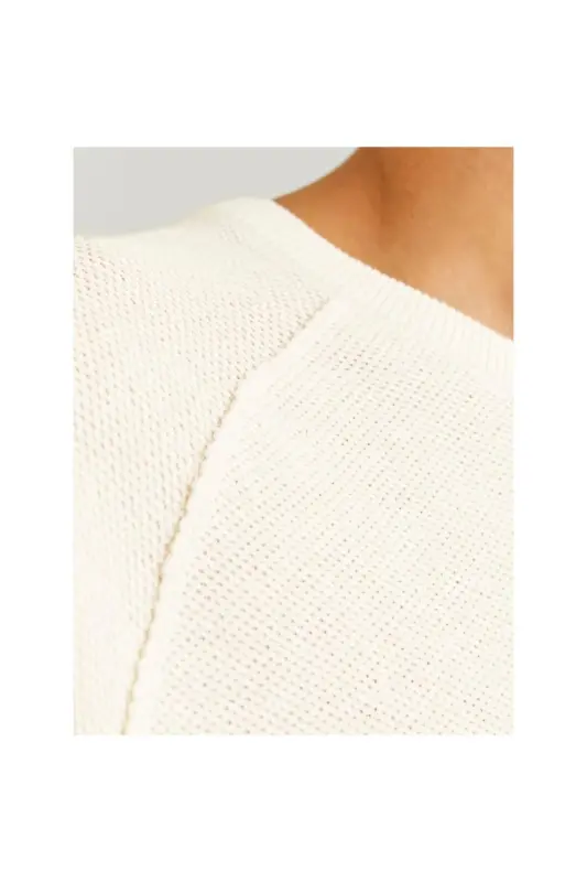 JCOMASON KNIT CREW NECK ERKEK KAZAK-Cloud Dancer - 4