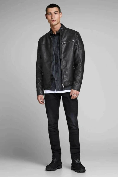 Jcorocky Jacket Noos Men's Leather Jacket Black - 2