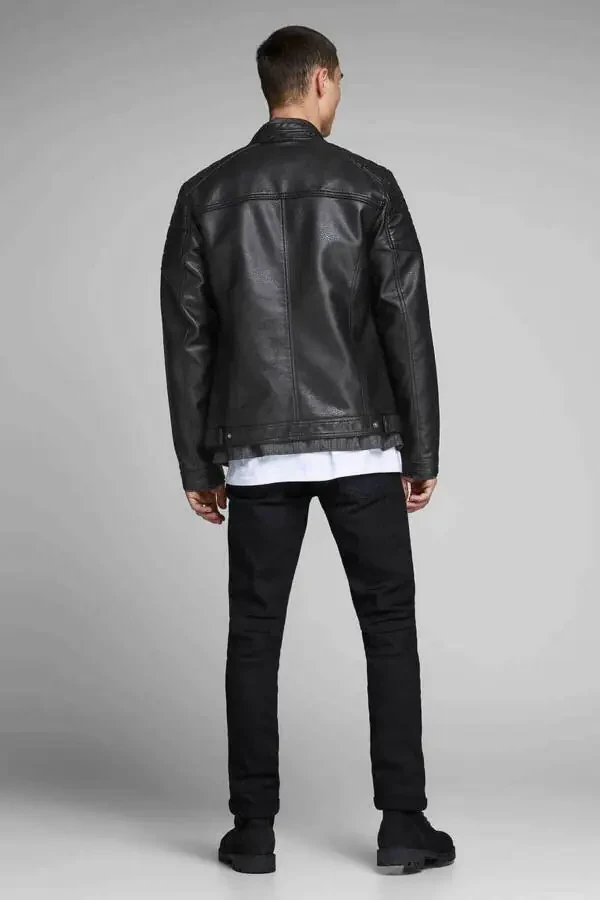Jcorocky Jacket Noos Мужская Кожаная Куртка Черная - 4