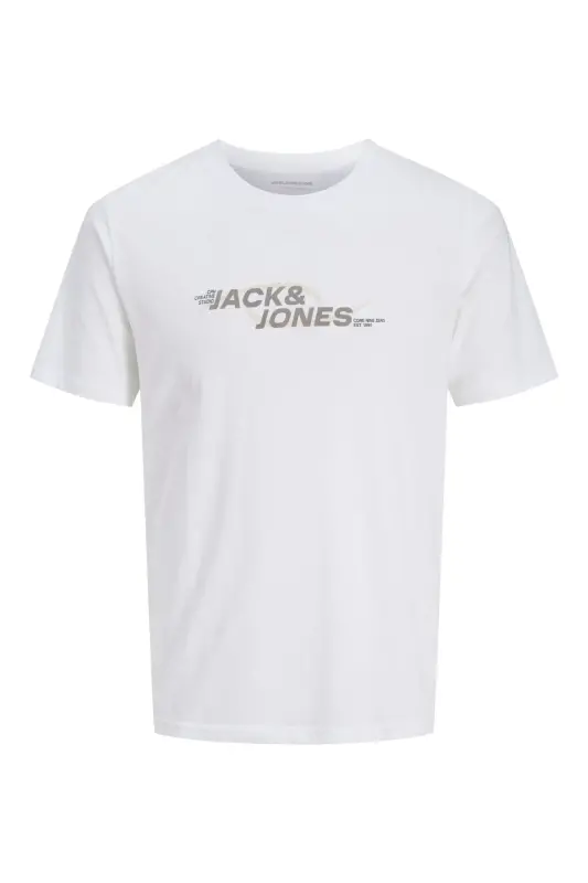 Jcotarmac Prınt Tee Ss Crew Neck Fst Erkek T-shirt 12276408 Bright White-Bright White - 1