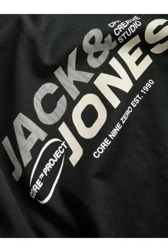 Jcotarmac Prınt Tee Ss Crew Neck Fst Erkek T-shirt 12276408 Tap Shoe - Tap Shoe Black - JACK & JONES (1)