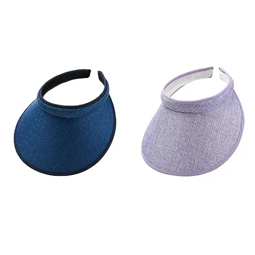 jecvxor Ayollar uchun mato bilan qoplangan slip-on visor, erkaklar uchun sozlanadigan kepka sport quyosh visorlari - 1