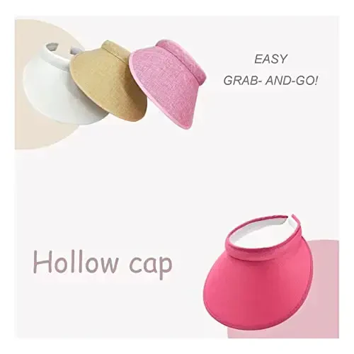 jecvxor Ayollar uchun mato bilan qoplangan slip-on visor, erkaklar uchun sozlanishi kepka sport quyosh visorlari - JECVXOR (1)