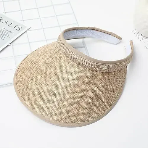 jecvxor Ayollar uchun mato bilan qoplangan slip-on visor, erkaklar uchun sozlanishi kepka sport quyosh visorlari - 2