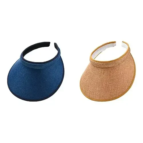 jecvxor Ayollar uchun mato bilan qoplangan slip-on visor, erkaklar uchun sozlanishi kepka sport quyosh visorlari - MODAZONE