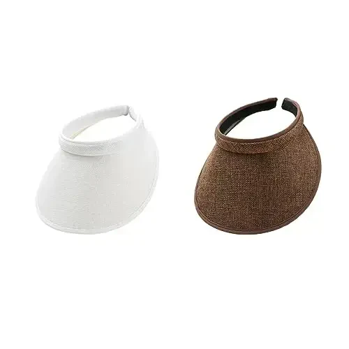 jecvxor Ayollar uchun mato bilan qoplangan slip-on visor, erkaklar uchun sozlanishi kepka sport quyosh visorlari - JECVXOR