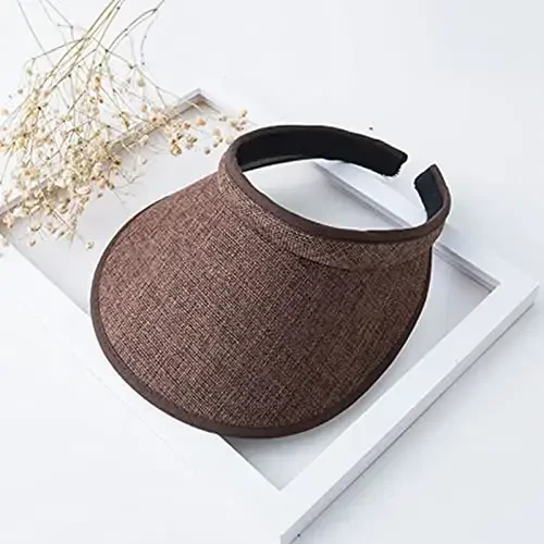 jecvxor Ayollar uchun mato bilan qoplangan slip-on visor, erkaklar uchun sozlanishi kepka sport quyosh visorlari - 2