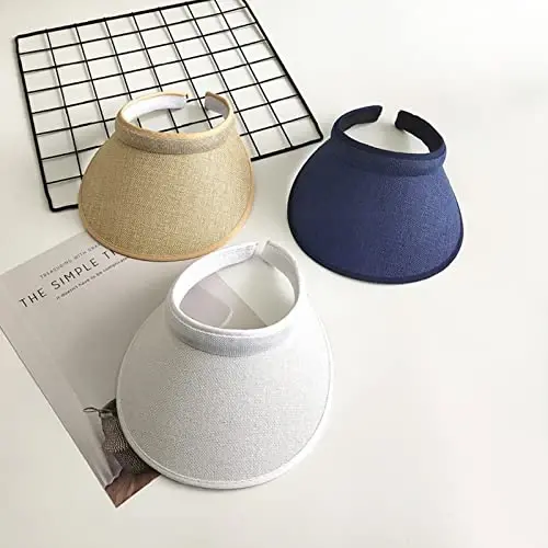 jecvxor Ayollar uchun mato bilan qoplangan slip-on visor, erkaklar uchun sozlanishi kepka sport quyosh visorlari - 5