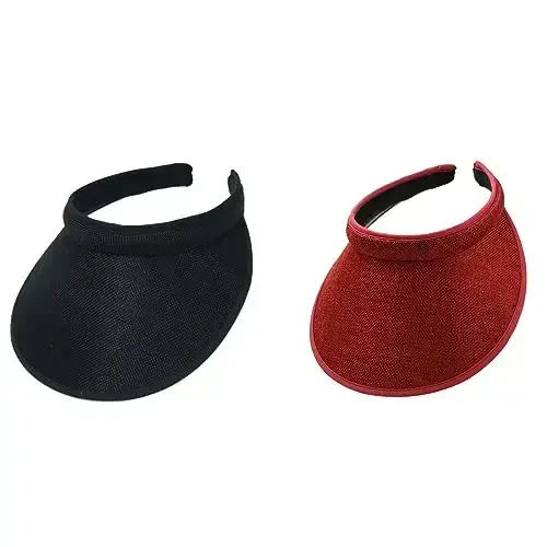 jecvxor Ayollar uchun mato bilan qoplangan slip-on visor, erkaklar uchun sozlanishi kepka sport quyoshdan himoya visorlari - JECVXOR