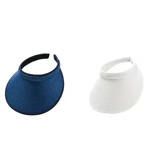 jecvxor Ayollar uchun mato bilan qoplangan slip-on visor, erkaklar uchun sozlanishi kepka sport quyoshdan himoya visorlari - JECVXOR