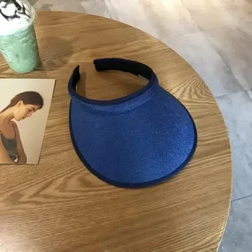 jecvxor Ayollar uchun mato bilan qoplangan slip-on visor, erkaklar uchun sozlanishi kepka sport quyoshdan himoya visorlari - 3