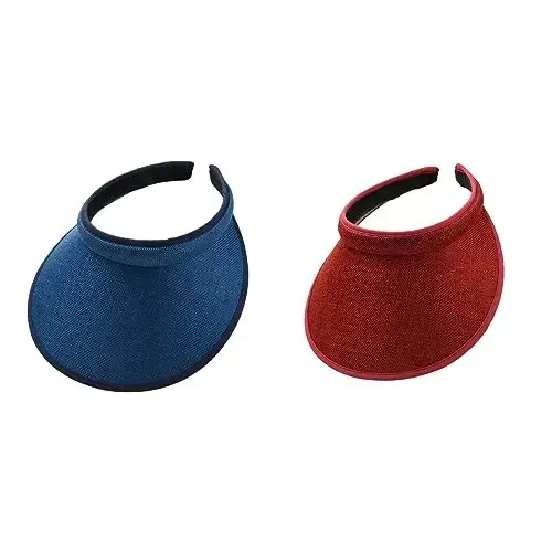 jecvxor Ayollar uchun mato bilan qoplangan slip-on visor, erkaklar uchun sozlanishi kepka sport quyoshdan himoya vizorlari - 1