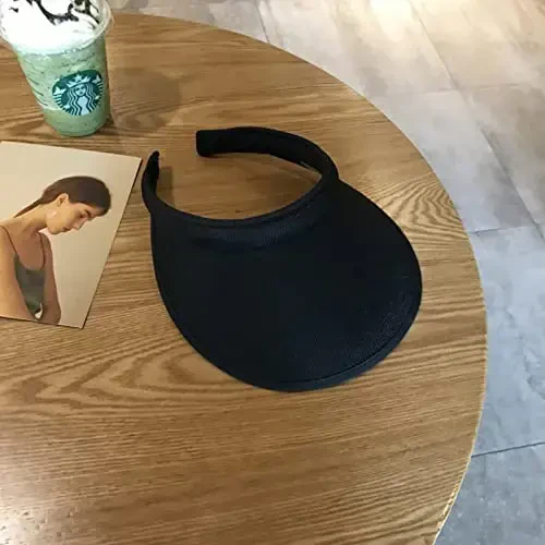 jecvxor Ayollar uchun mato bilan qoplangan Slip-On Visor, Erkaklar uchun sozlanishi mumkin bo'lgan Cap Sports Quyoshdan himoya visorlari - 4