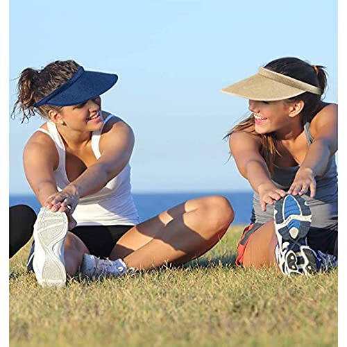 jecvxor Cloth Covered Slip-On Visor for Women, Adjustable Cap Sports Sun Visors for Men - 4