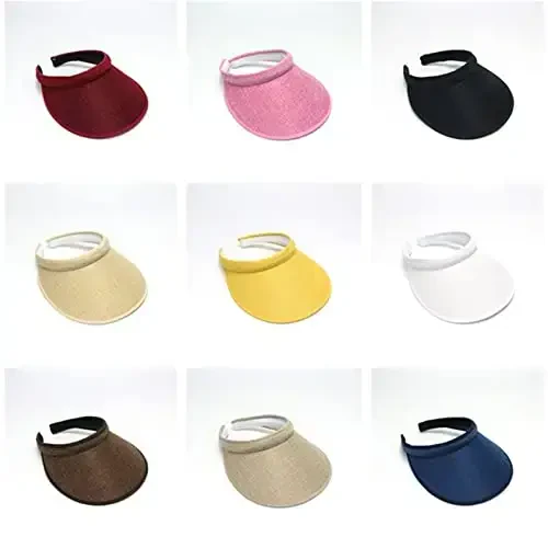 jecvxor Cloth Covered Slip-On Visor for Women, Adjustable Cap Sports Sun Visors for Men - 4