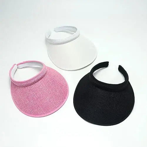 jecvxor Cloth Covered Slip-On Visor for Women, Adjustable Cap Sports Sun Visors for Men - 4