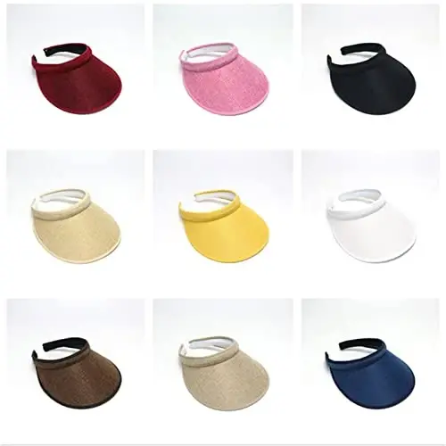 jecvxor Cloth Covered Slip-On Visor for Women, Adjustable Cap Sports Sun Visors for Men - 2