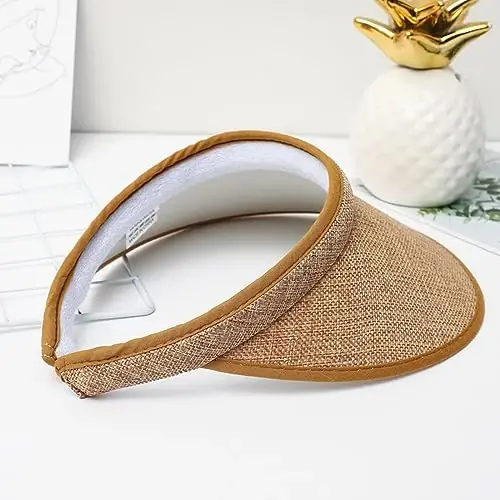 jecvxor Cloth Covered Slip-On Visor for Women, Adjustable Cap Sports Sun Visors for Men - 3