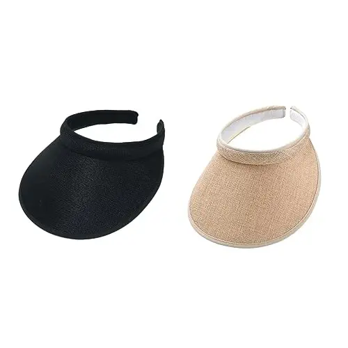 jecvxor Cloth Covered Slip-On Visor for Women, Adjustable Cap Sports Sun Visors for Men - 1