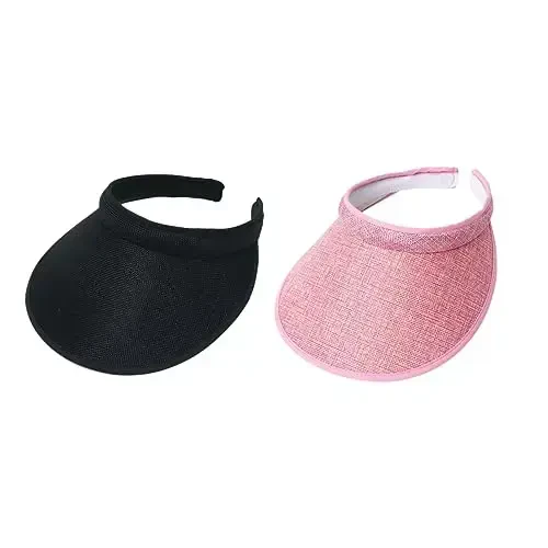 jecvxor Cloth Covered Slip-On Visor for Women, Adjustable Cap Sports Sun Visors for Men - 1