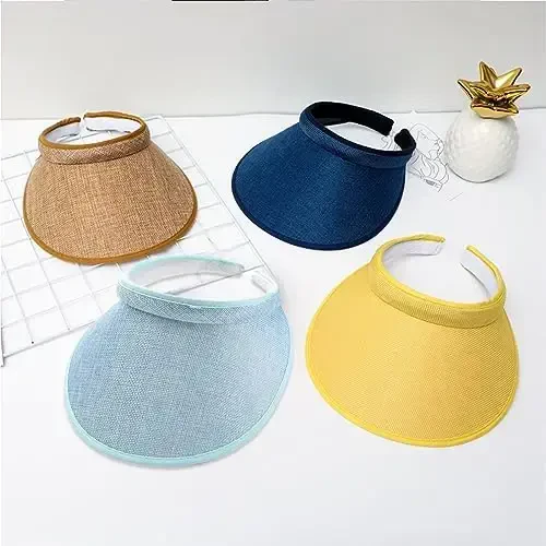 jecvxor Cloth Covered Slip-On Visor for Women, Adjustable Cap Sports Sun Visors for Men - 4