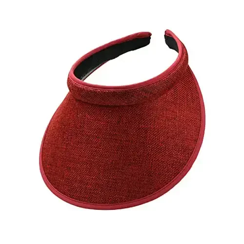 jecvxor Cloth Covered Slip-On Visor for Women, Adjustable Cap Sports Sun Visors for Men - 1