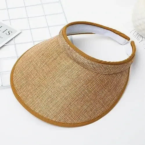 jecvxor Cloth Covered Slip-On Visor for Women, Adjustable Cap Sports Sun Visors for Men - 3